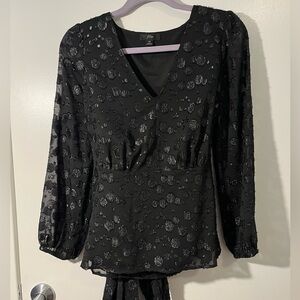 J. Crew Black Polka Dot Blouse